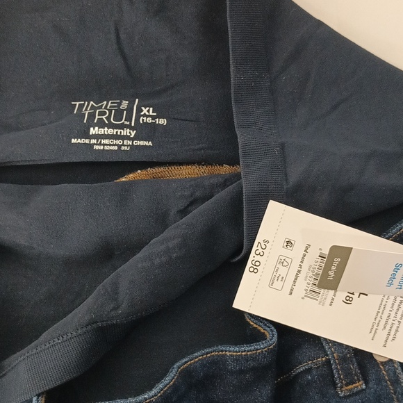 Time and Tru Maternity straight jeans women's size XL (16 - 18) full panel NWT - Picture 7 of 9